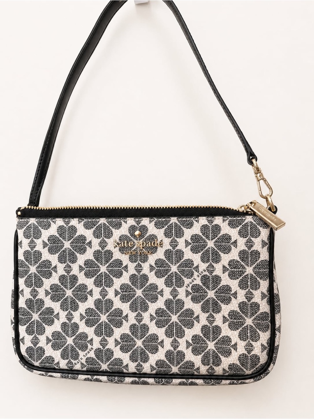 kate spade Black & White Floral Pattern Shoulder Wristlet